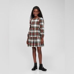 Gap Toddler Plaid Tiered Long Sleeve Holiday Dress Kid's Size 3